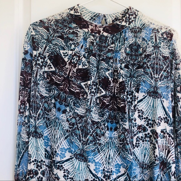 Free People Nouveau Blouse Boho Lace Top - Picture 5 of 8